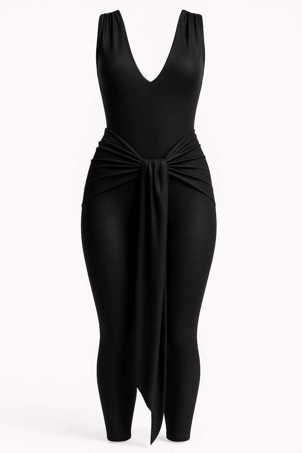 Catsuit falda negro